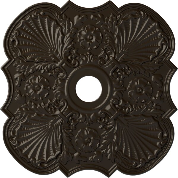 Ekena Millwork Flower Ceiling Medallion (Fits Canopies up to 6 1/4"), 29"OD x 3 5/8"ID x 1 3/8"P, Stone Hearth CM29FWSHF - main
